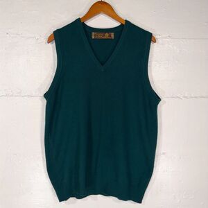 Vintage Lyle & Scott Cashmere Sweater Vest Green Size 40 Scotland